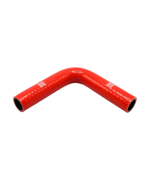 Pipercross Silicone Hose - 90° Elbow, 25mm Bore, 4-Ply, 152mm Legs - Red