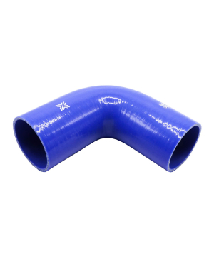 Pipercross Silicone Hose - 90° Elbow, 76mm Bore, 4-Ply, 152mm Legs - Blue