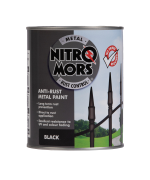 Nitromors Anti-Rust Smooth Metal Paint Black 750ml