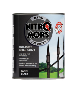 Nitromors Anti-Rust Satin Metal Paint Black 750ml