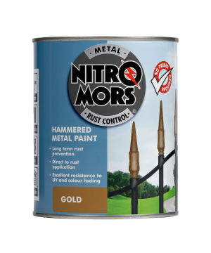 Nitromors Anti-Rust Hammered Metal Paint Gold 750ml
