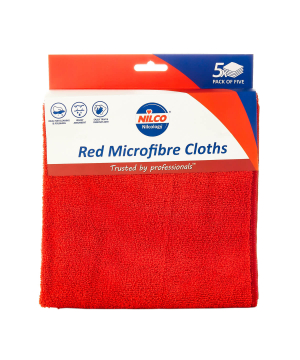 Nilco Microfibre Cloths Red - 5 Pack