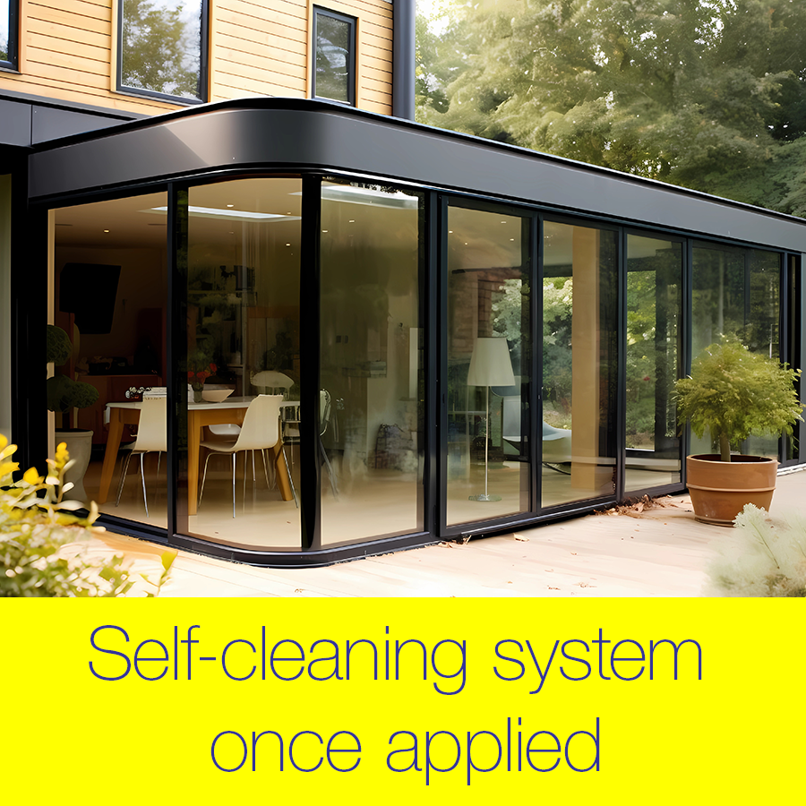 Self cleaning system once applied