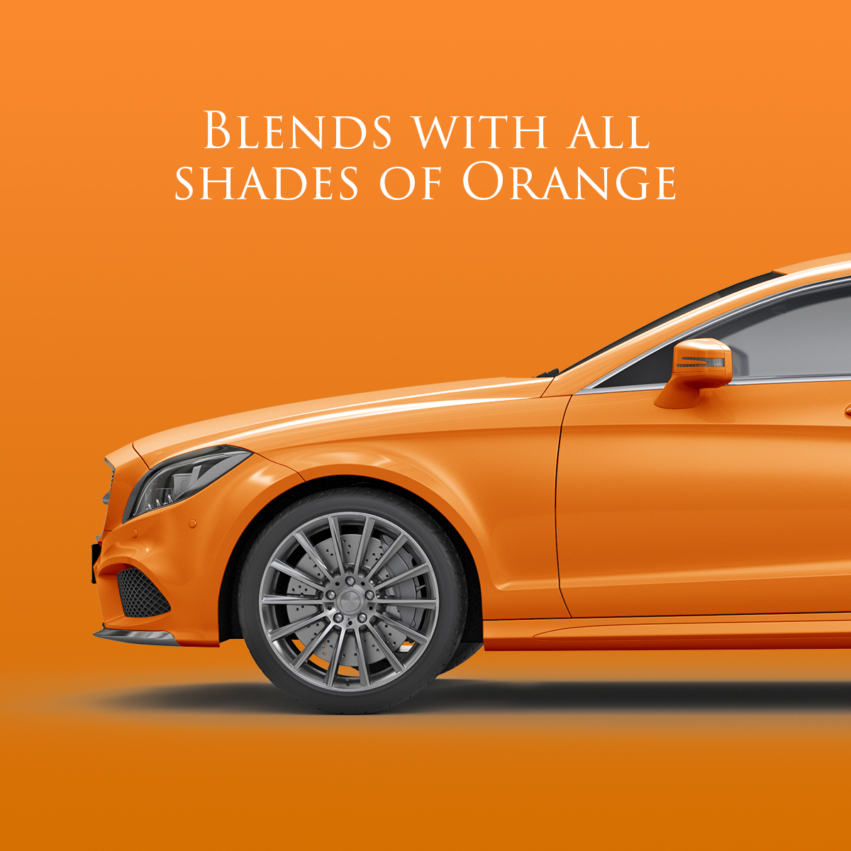 Blends with all shades of orange