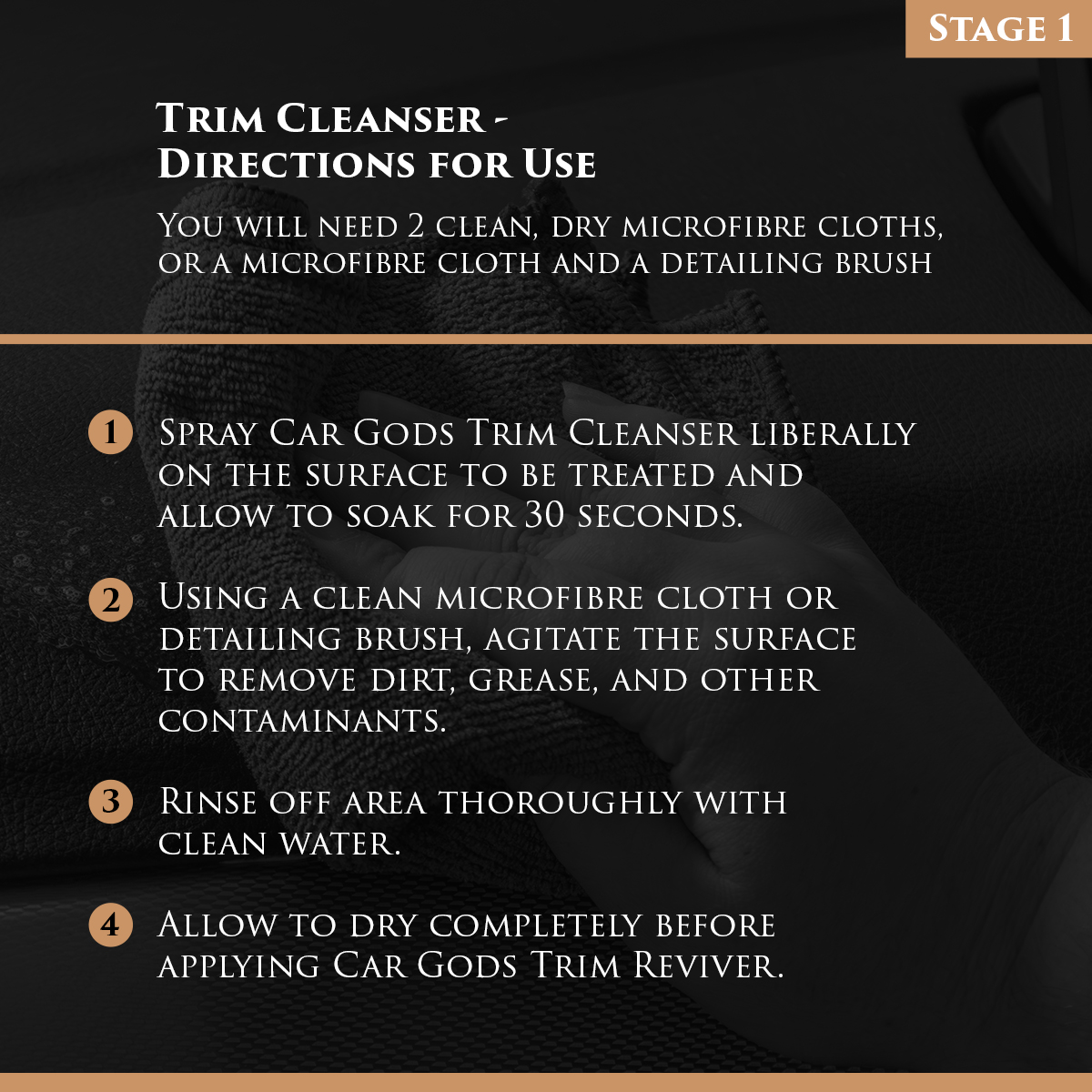 Car Gods Black Trim Reviver Kit. Trim Cleanser.