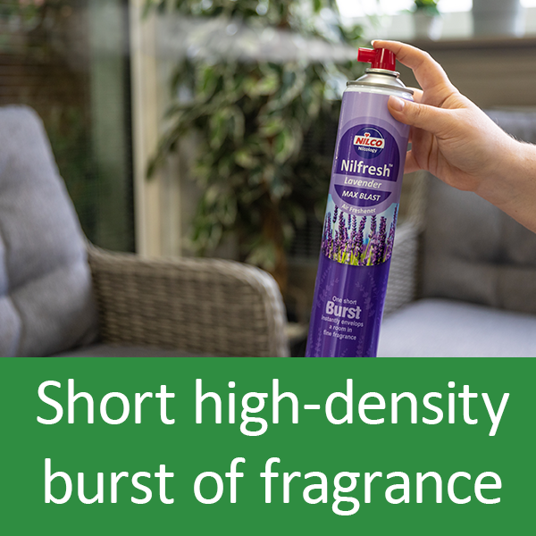 short high-density burst of fragrance
