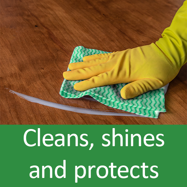 Cleans, shines and protects