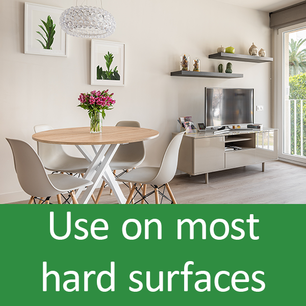 Use on most hard surfaces