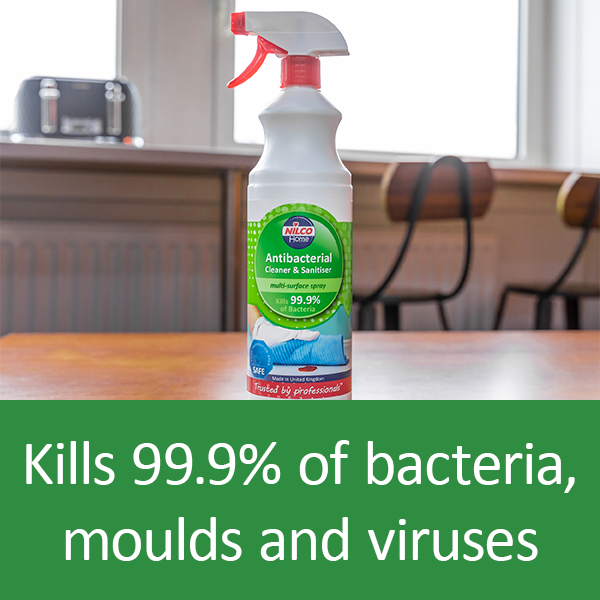 Kills 99.9% of bacteria, moulds and viruses