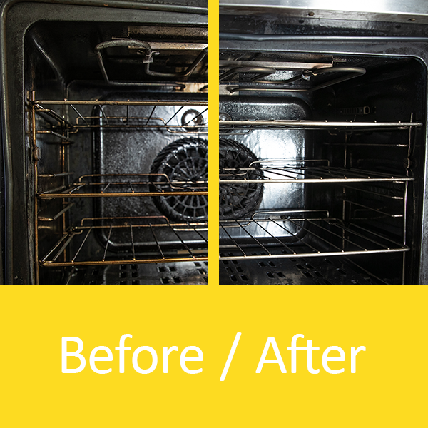 Before and after of Nilco Oven, BBQ & Grill Cleaner