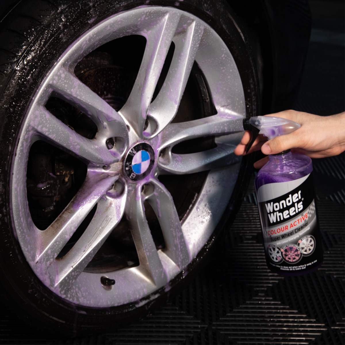 Spray Colour Active Wheel Cleaner on to wheel