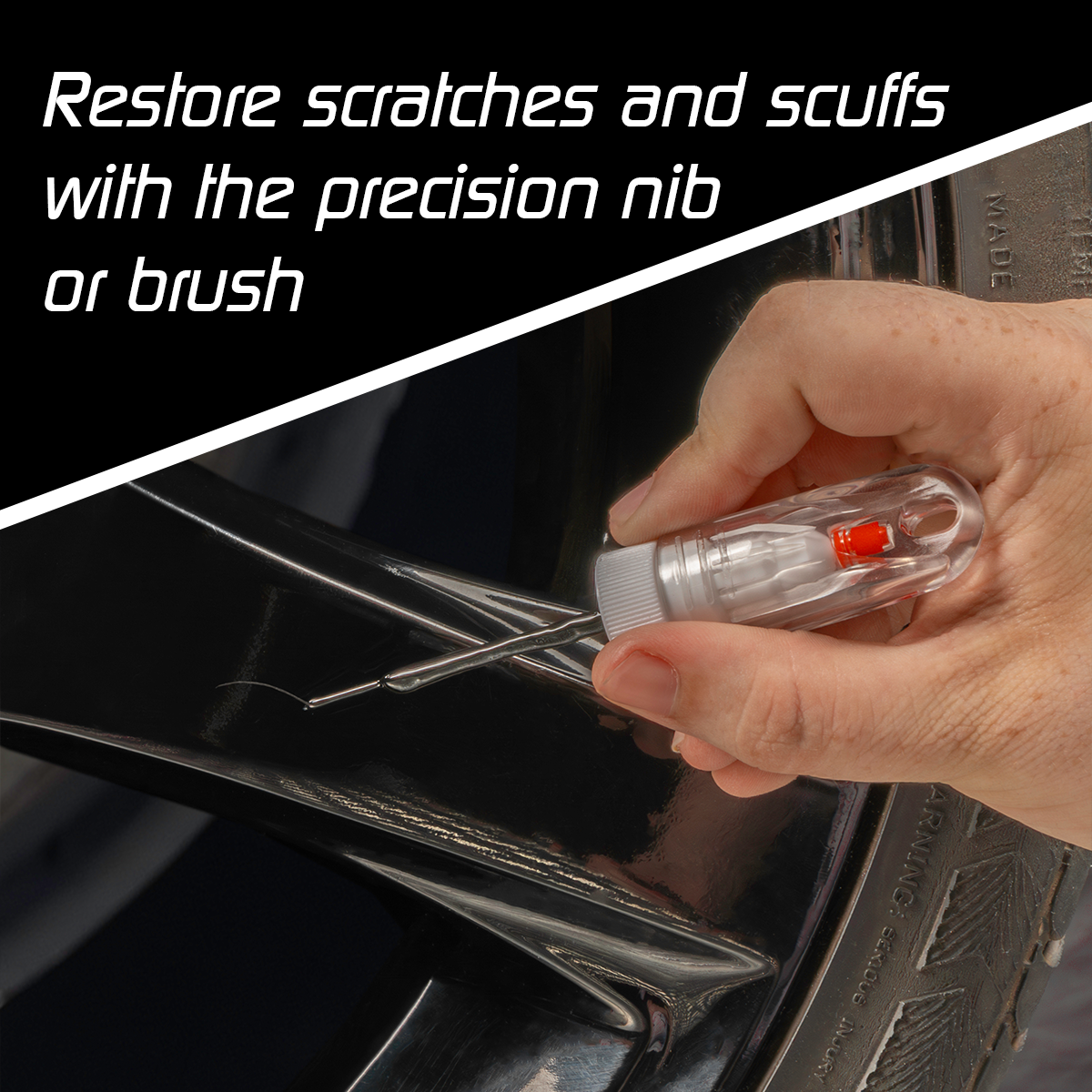 Restore scratches and scuffs with the precision nib or brush